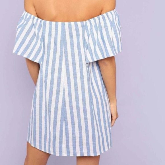New SHEIN Off the Shoulder Button Dress - Picture 3 of 9